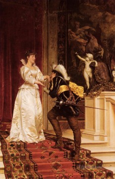 the laughing cavalier Painting - The Cavaliers Kiss lady Frederic Soulacroix